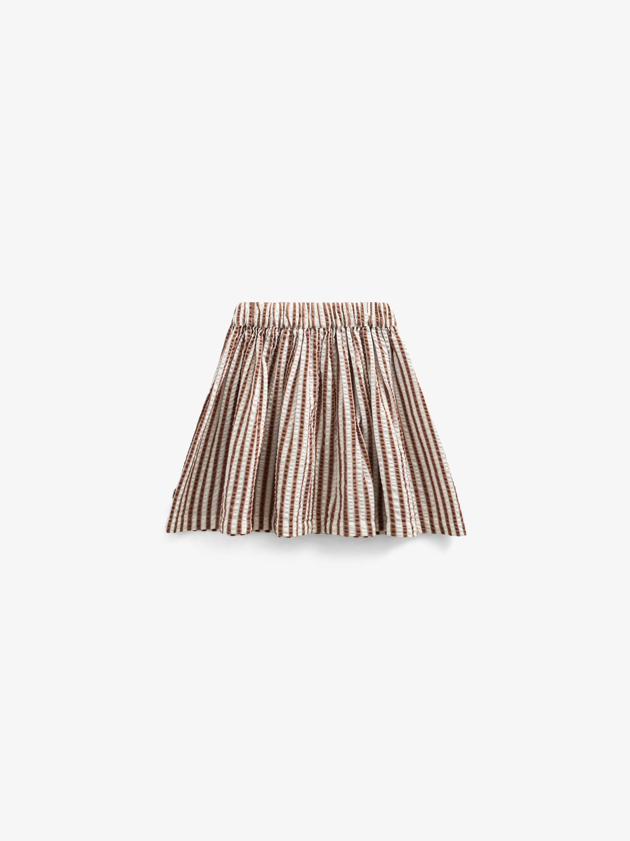 Gestreepte seersucker rok - Kids - Brown | 101193 Nadia