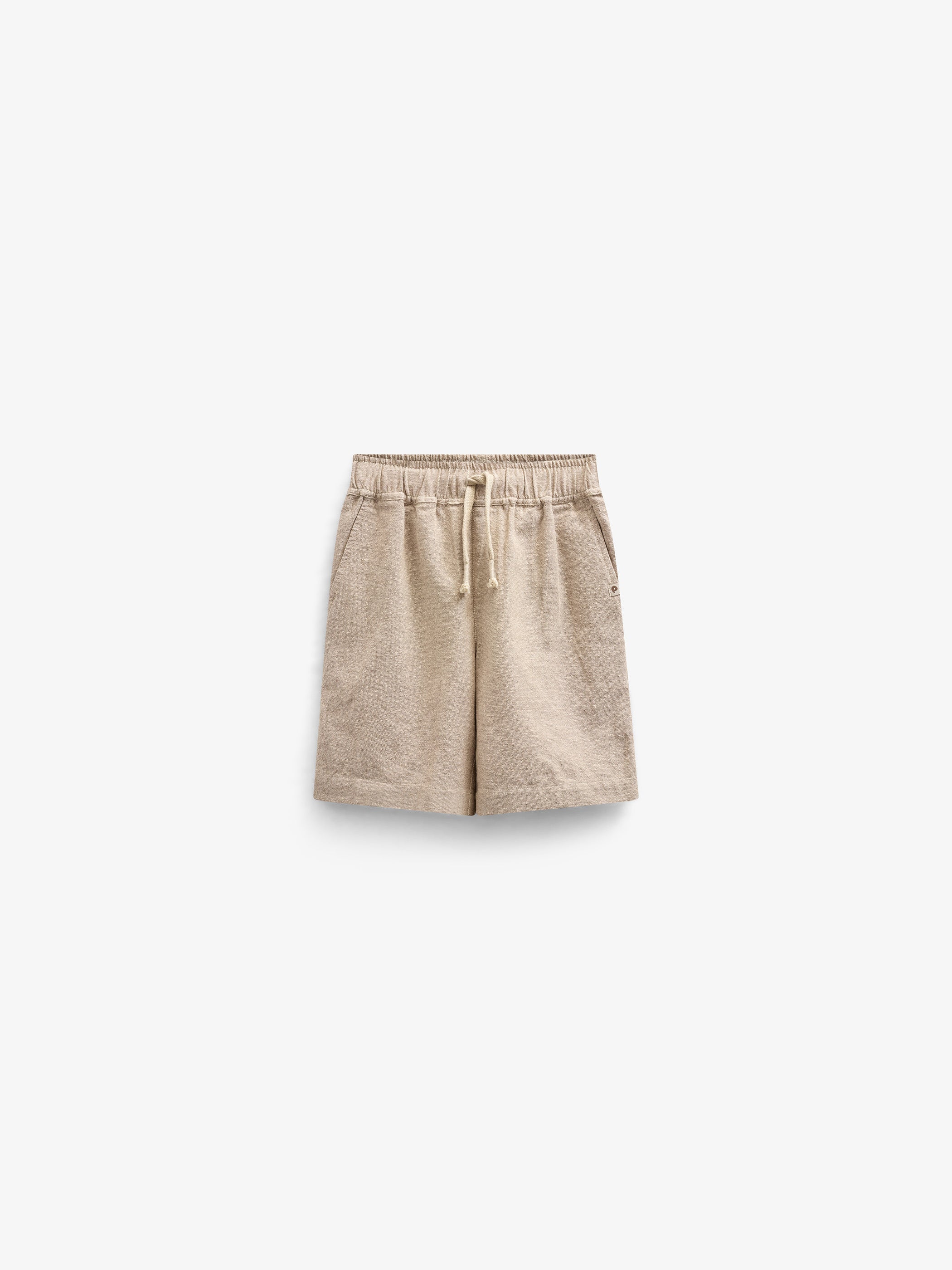 Geweven katoenen shorts met structuur - Kids - Sand | 101197 Walter