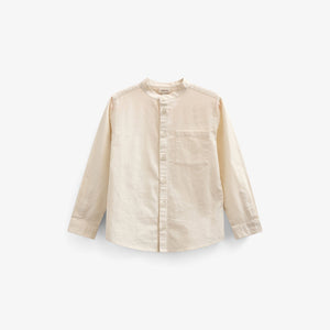 Linnenmix overhemd met mandarijnkraag - Kids - Offwhite | 101201 Lucca