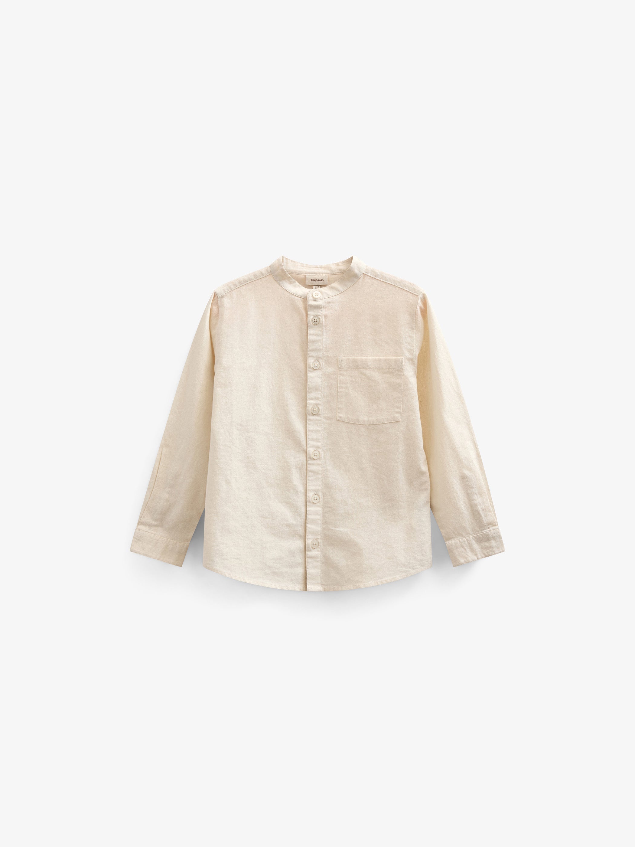 Linnenmix overhemd met mandarijnkraag - Tween - Offwhite | 101202 Lucca