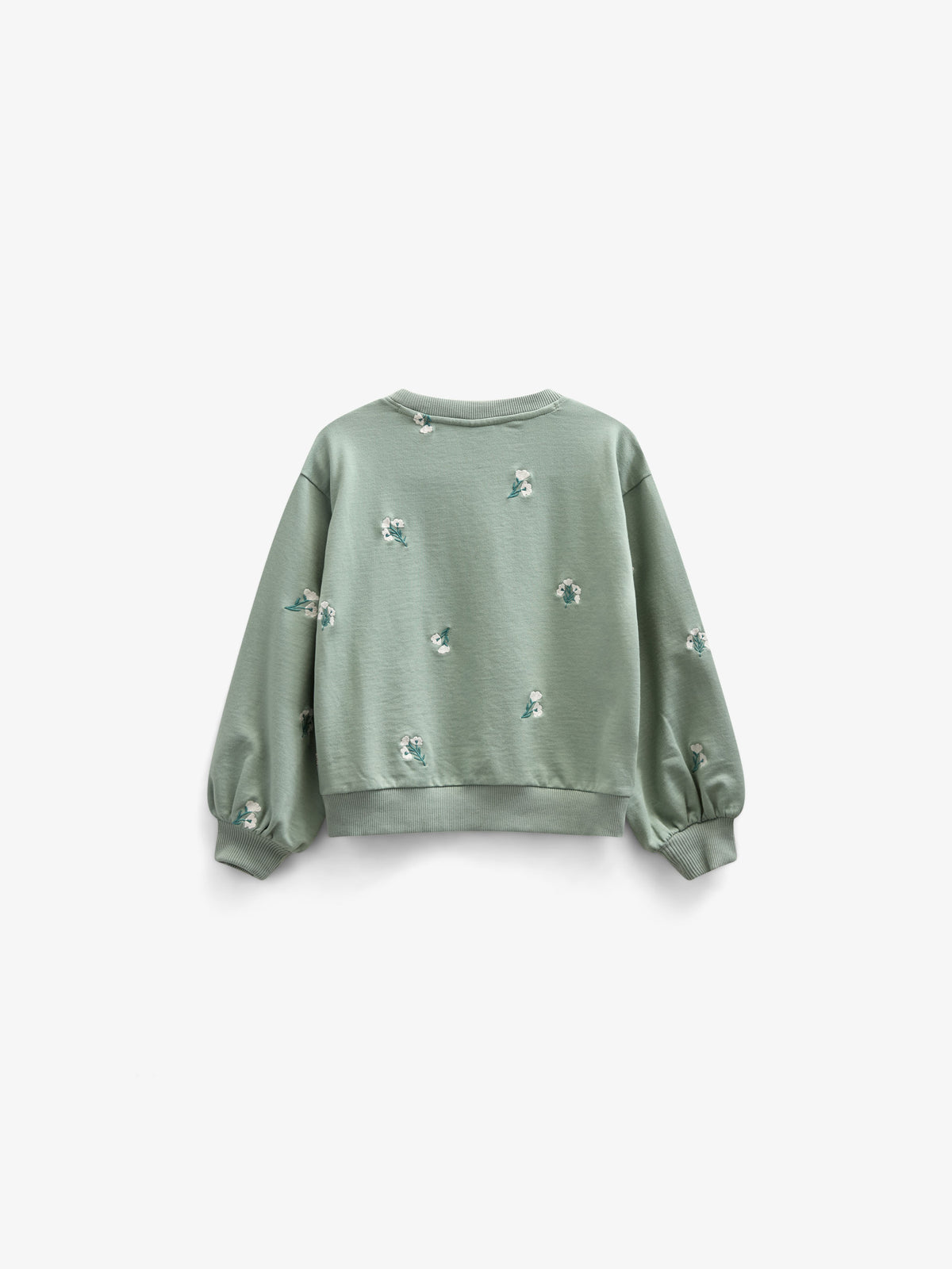 Geborduurd Crewneck Sweatshirt - Kids - Dusty Green | 101211 Kimber
