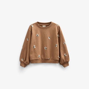 Geborduurde Crewneck Sweatshirt - Tween - Coconut | 101214 Kimber
