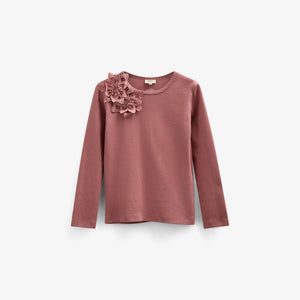 T-shirt met Bloemenapplicatie - Kids - Old Rose | 101233 Sarah