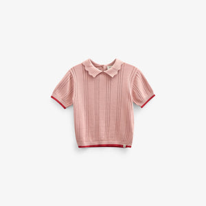 Roze gebreide polo - Kids - Rose | 101241 Helena