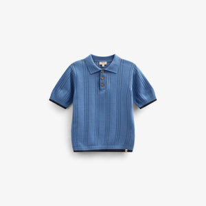 Blue knitted Polo - Tween - Dusty Blue | 101244 Dylan