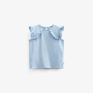 Jersey Top met Ruche - Kids - Powder Blue | 101267 Selma