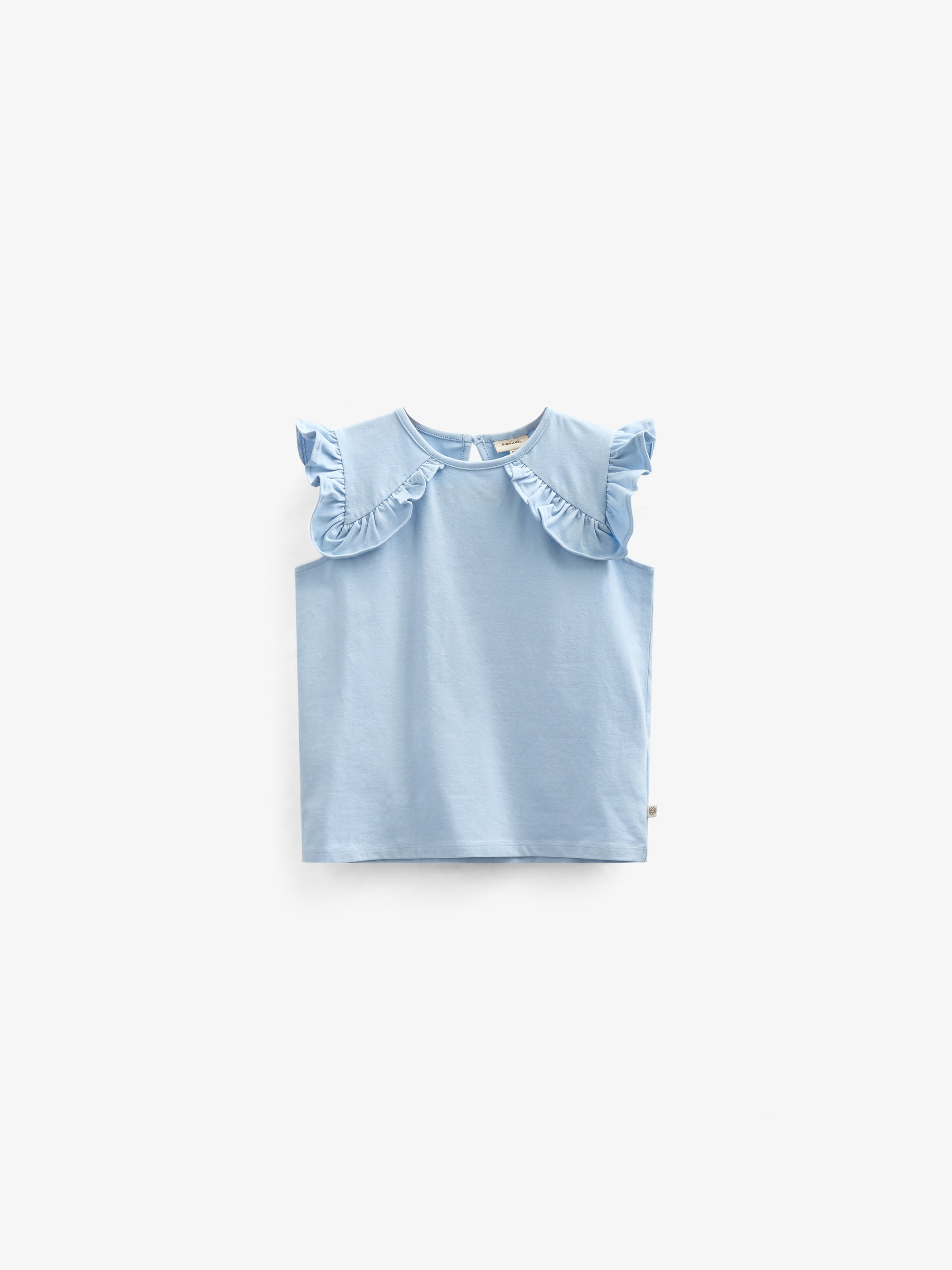 Jersey Top met Ruche - Tween - Powder Blue | 101268 Selma