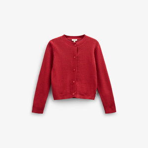 Katoenen gebreid vest - Kids - Cherry Red | 101269 Katie
