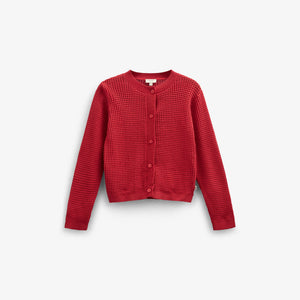 Katoenen gebreid vest - Tween - Cherry Red | 101270 Katie