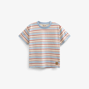 Retro Gestreept T-shirt - Kids - Powder Blue | 101275 Steven