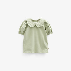 Jersey blouse met kraag - Kids - Powder Green | 101279 Nini