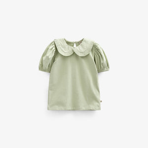Jersey blouse met kraag - Tween - Powder Green | 101280 Nini