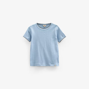 Pointelle T-shirt met contrasterende picot - Kids - Powder Blue | 101285 Drew