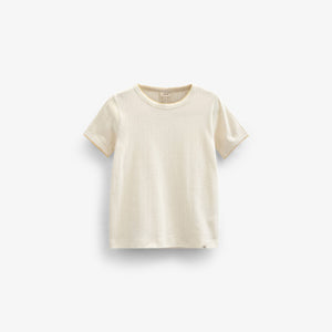 Pointelle T-shirt met contrasterende picot - Kids - Off White | 101289 Drew