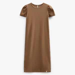 Modal Rib Lange T-shirt Jurk - Tween - Coconut | 101294 Lottie