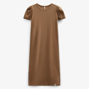 Modal Rib Lange T-shirt Jurk - Tween - Coconut | 101294 Lottie