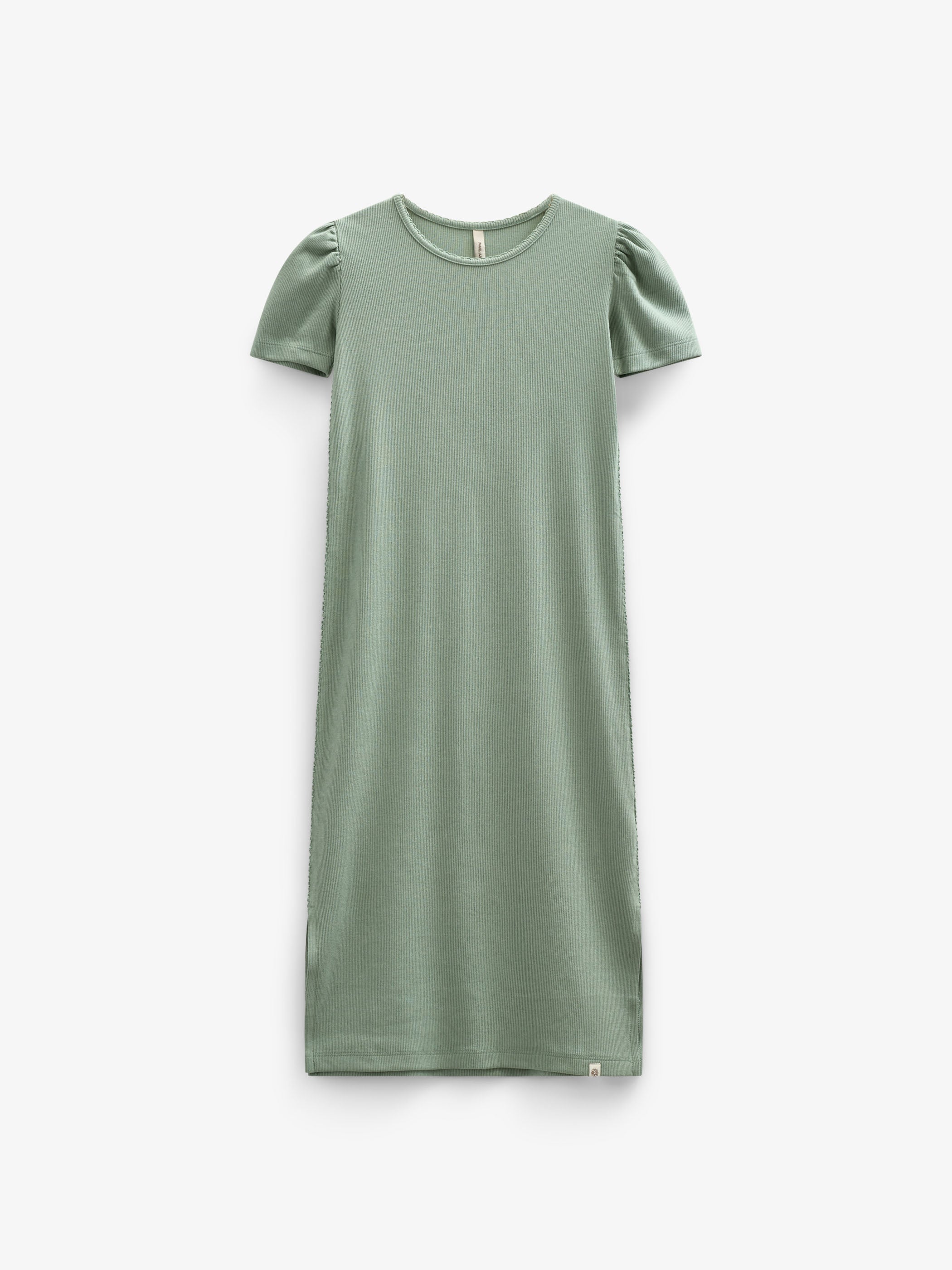 Modal Rib Lang T-shirt Jurk - Tween - Dusty Green | 101295 Lottie