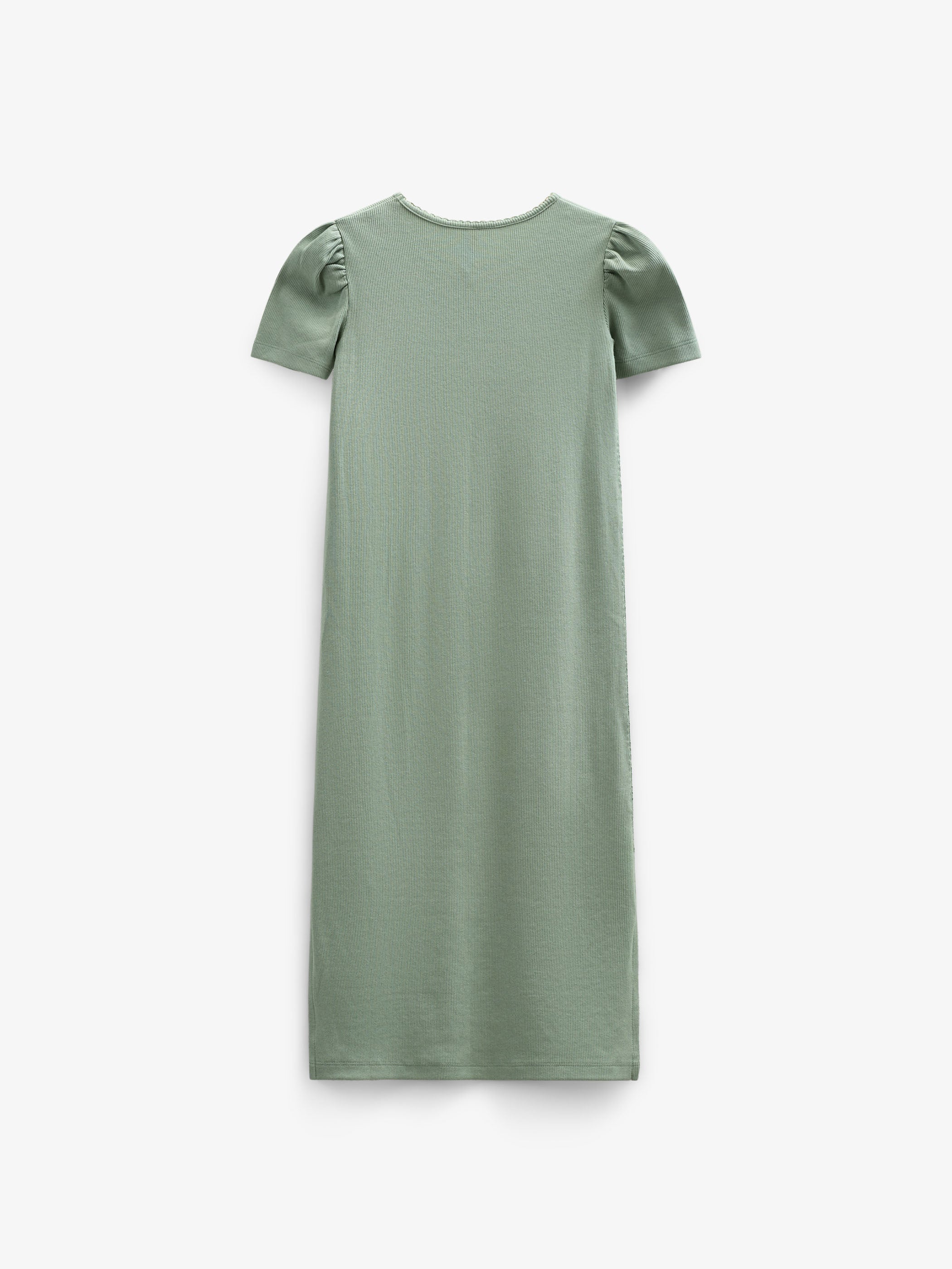 Modal Rib Lang T-shirt Jurk - Tween - Dusty Green | 101295 Lottie