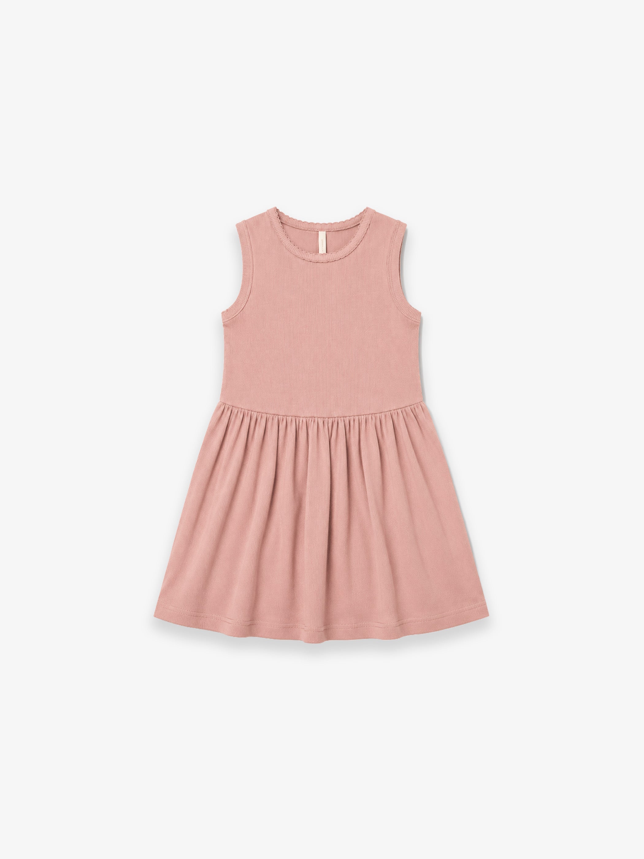 Mouwloze Modal Rib Jurk - Kids - Rose Tan | 101296 Lottie