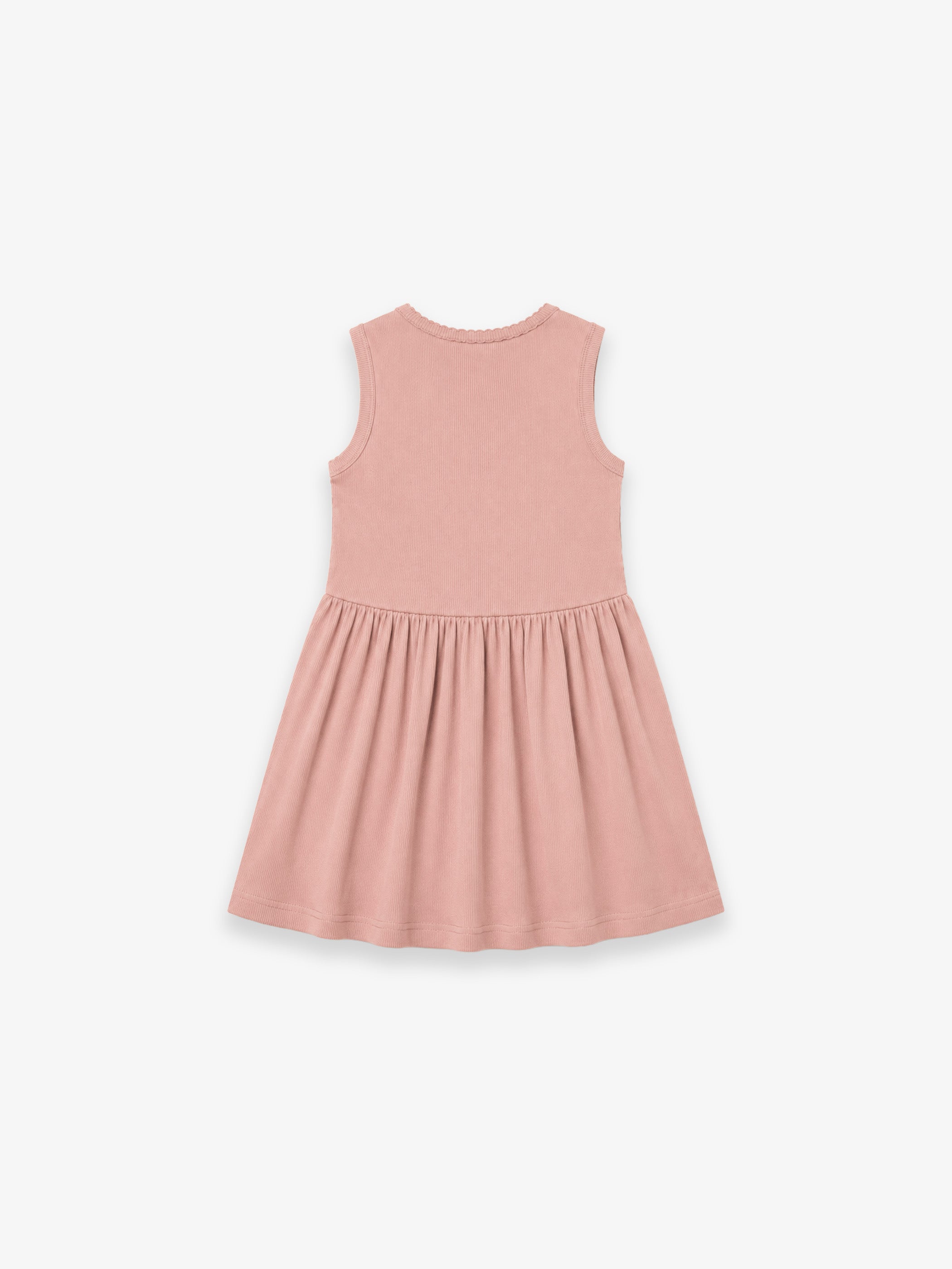 Mouwloze Modal Rib Jurk - Kids - Rose Tan | 101296 Lottie