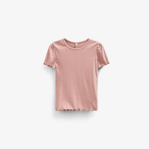 Rib T-shirt van Modal - Kids - Rose Tan | 101298 Lottie