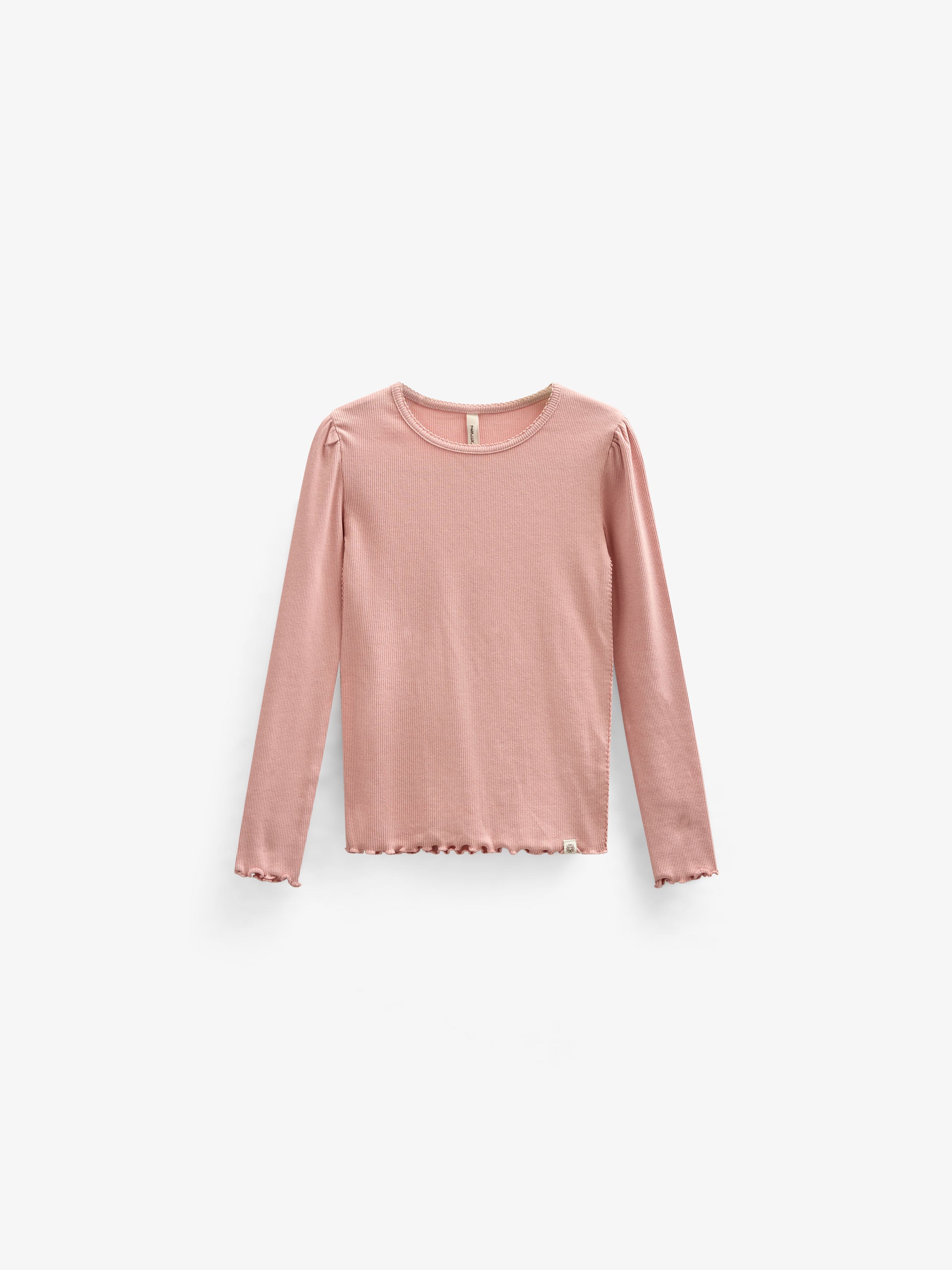 Modal rib T-shirt met lange mouwen - Kids - Rose Tan | 101306 Lottie