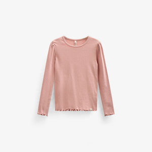 Modal Rib Long Sleeved T-shirt - Tween - Rose Tan | 101307 Lottie