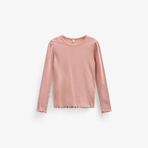 Modal rib T-shirt met lange mouwen - Tween - Rose Tan | 101307 Lottie