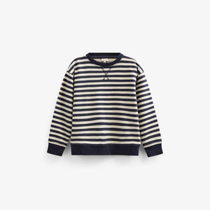 Gestreepte Crewneck Sweatshirt - Tween - Navy Stripe | 101345 Cole
