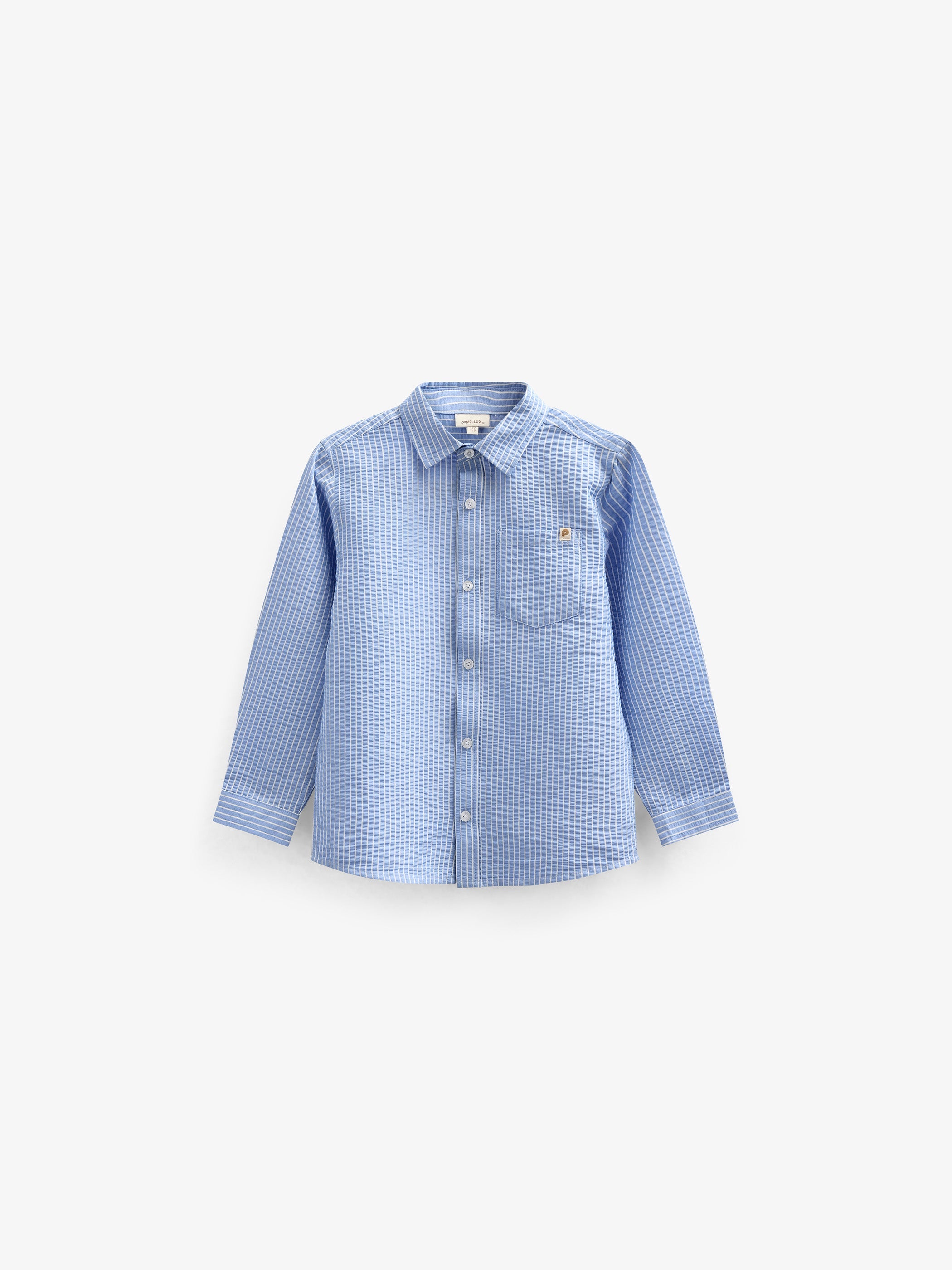 Gestreept seersucker overhemd - Tween - Blue Stripe | 101347 Patrick
