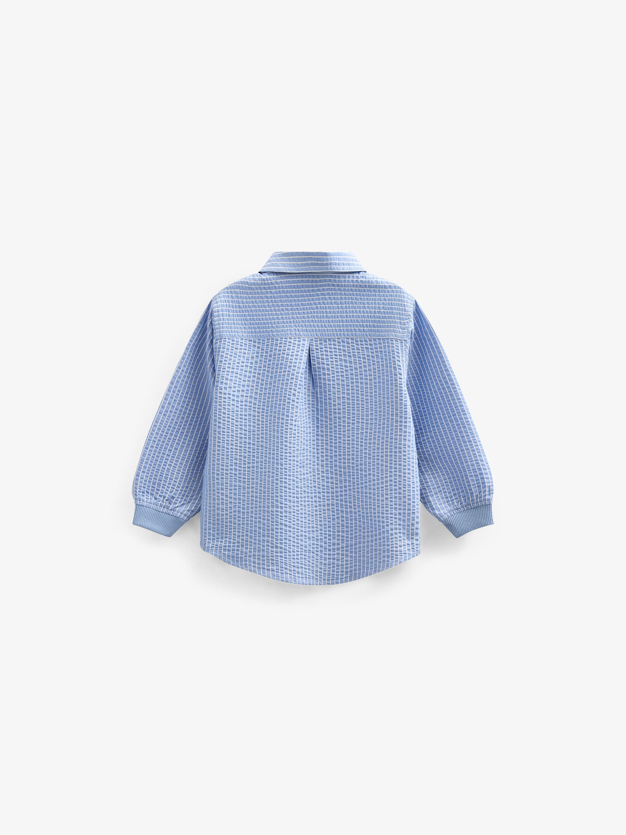 Gestreept seersucker overhemd met ribboord - Kids - Blue Stripe | 101348 Patrick