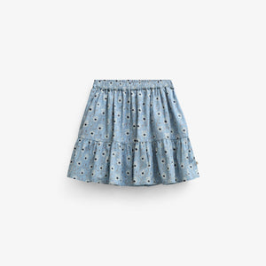 Gebloemde katoenen rok Tween - Blue/Brown | 101432 Nova
