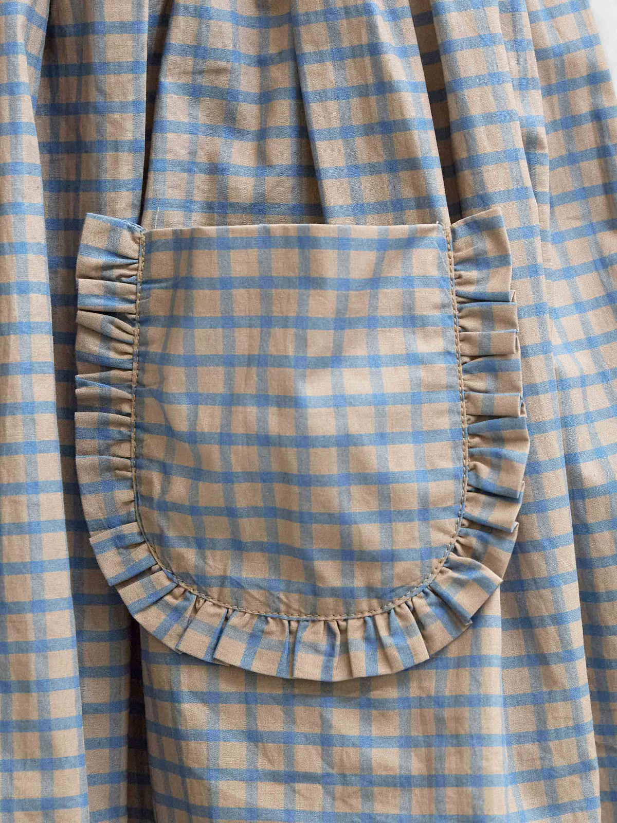 Poplin rok met ruchezakken Tween - Blue Check | 101446 Julia