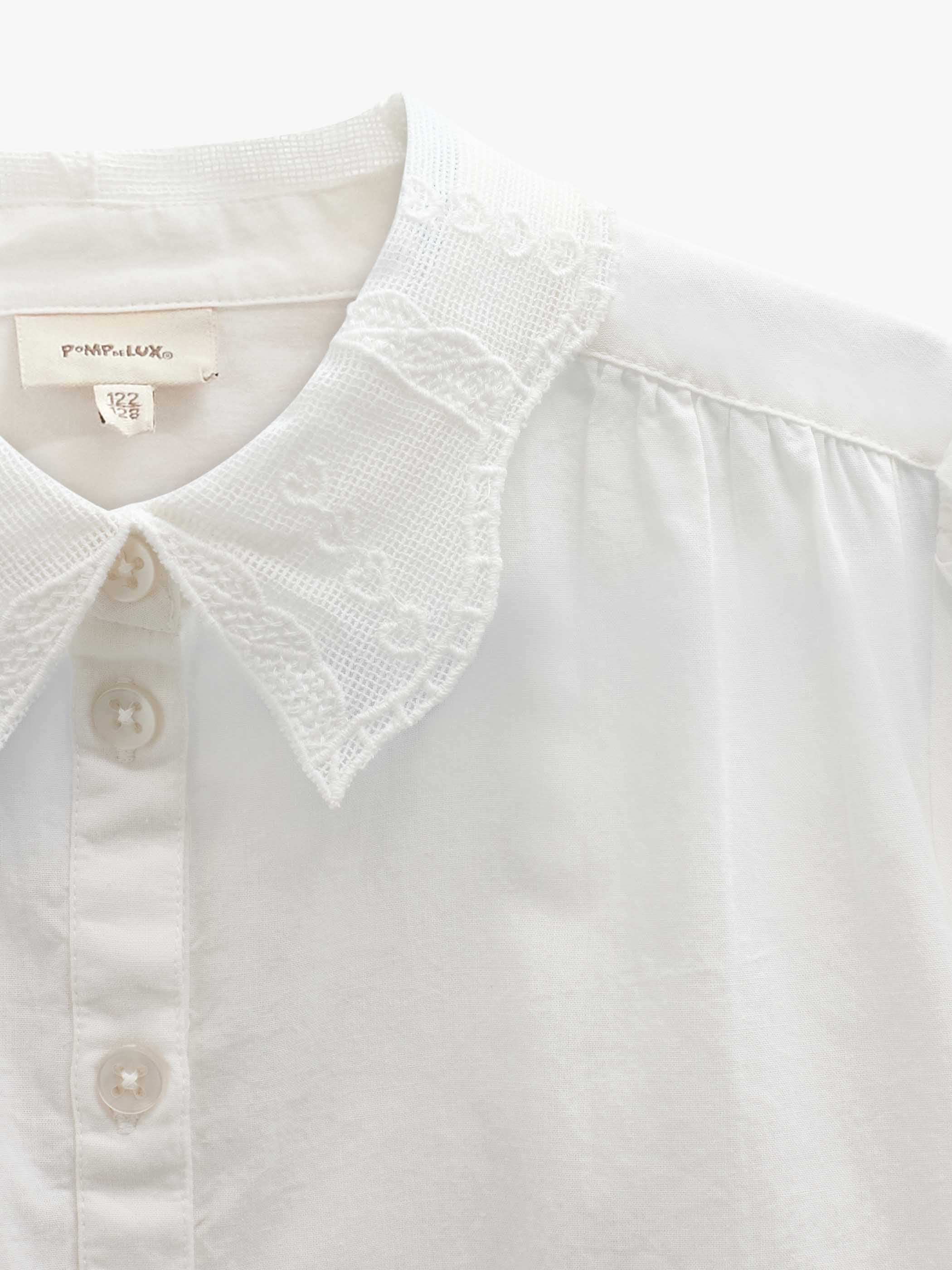 Cotton Shirt with Lace Collar - Tween - Offwhite | 101460 Holly