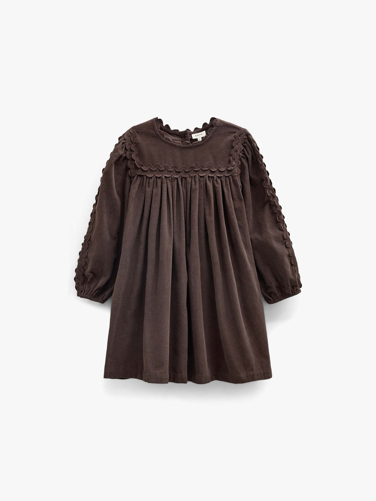 Corduroy jurk met zigzagband Tween - Dark Brown | 101474 Sille