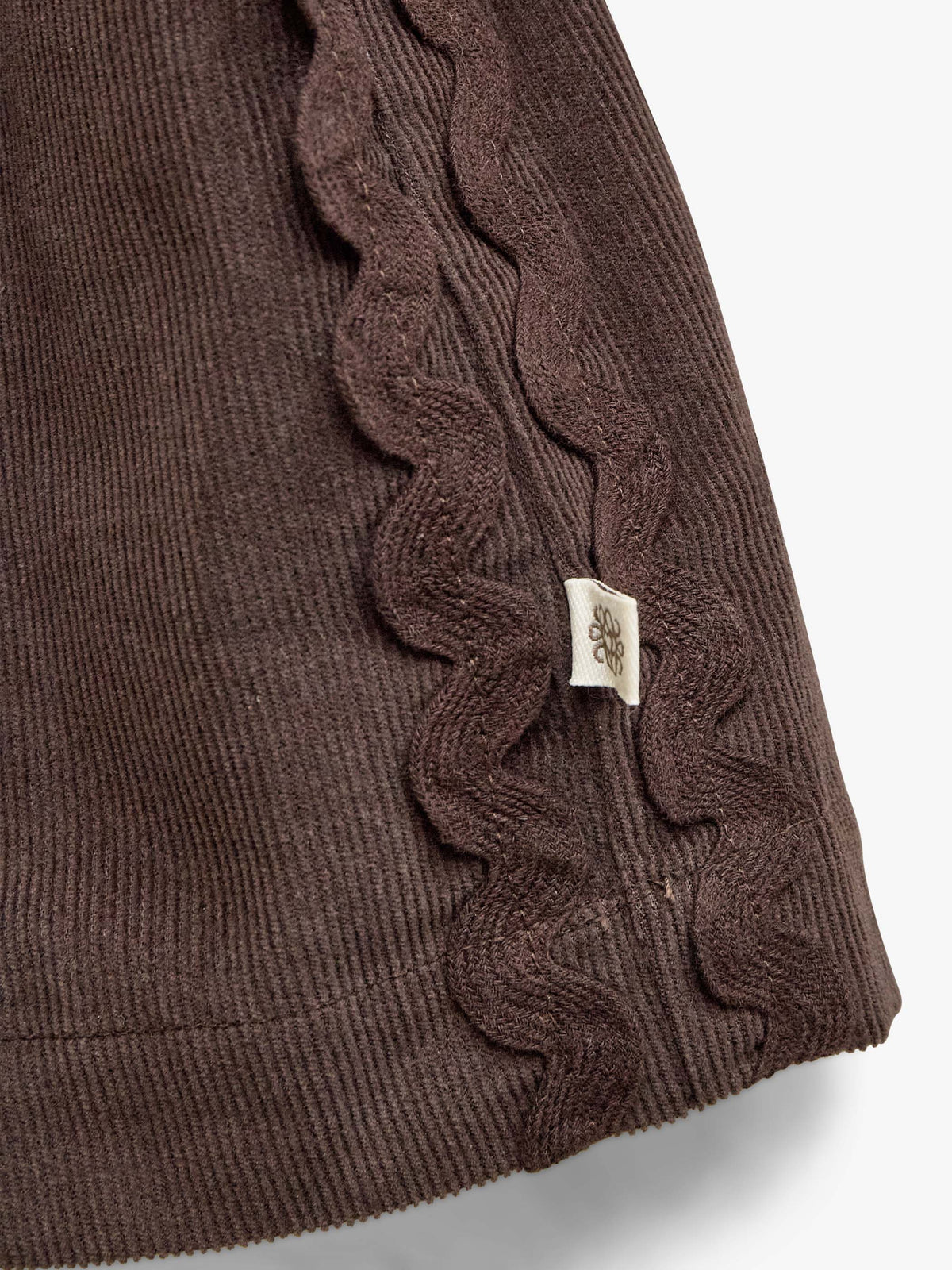 Corduroy rok met zigzagband Tween - Dark Brown | 101478 Sille