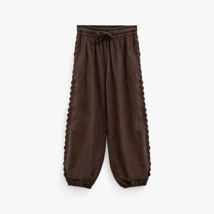 Corduroy broek met zigzagband Kids - Dark Brown | 101481 Sille