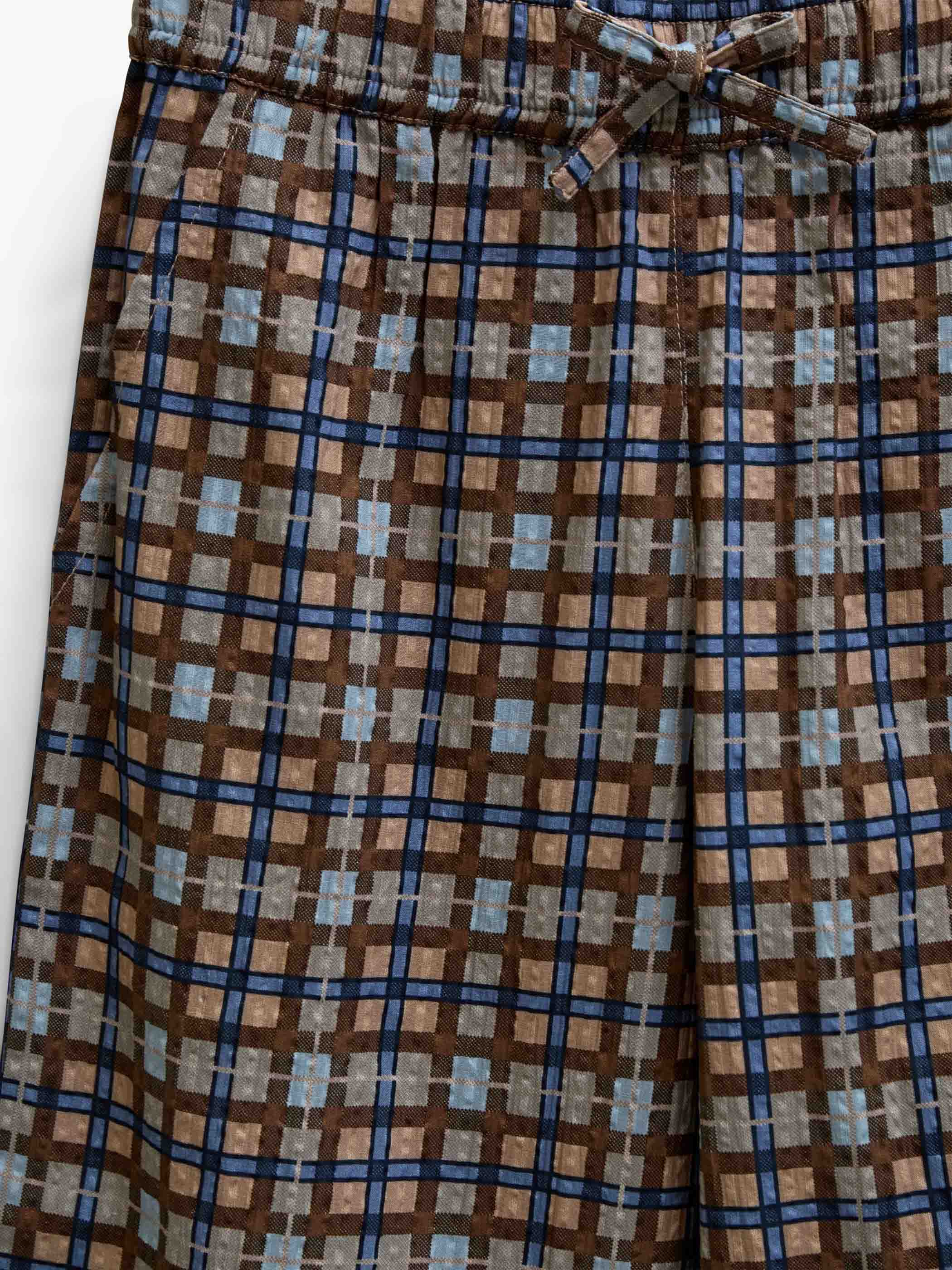 Checked Cotton Trousers - Kids - Blue | 101491 Penny