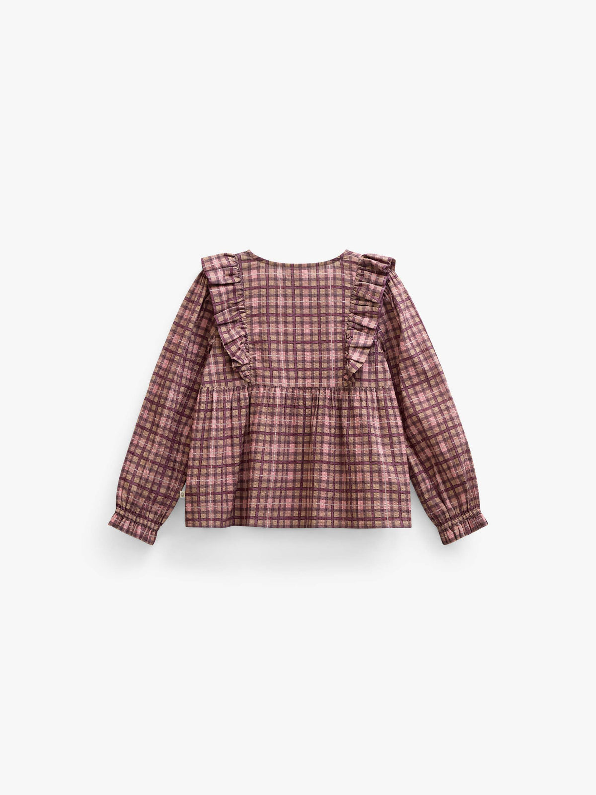 Geruite katoenen blouse met ruches Kids - Rose | 101493 Penny