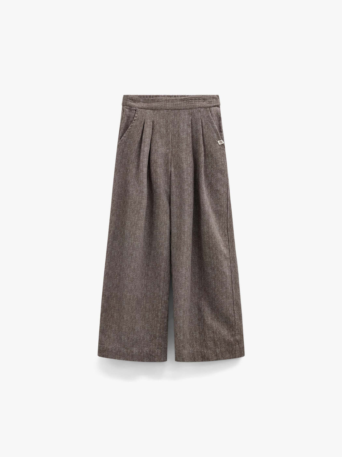 Katoenen broek met visgraatprint Tween - Dark Brown | 101522 Susse
