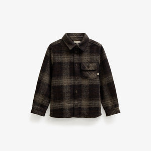 Geruit overshirt in geborstelde wolmix Tween - Brown Check | 101526 Daxton