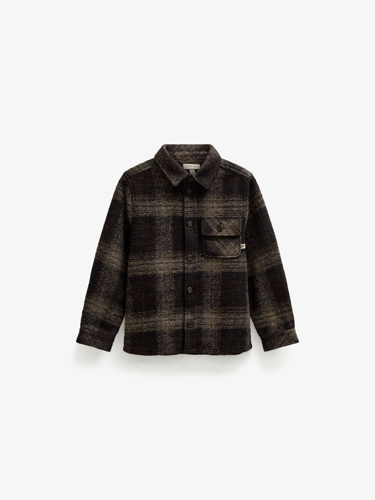 Geruit overshirt in geborstelde wolmix Kids - Brown Check | 101525 Daxton