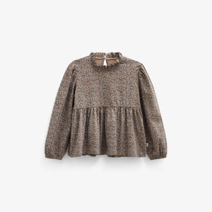 Jersey peplum blouse met print Tween - Blue/Brown | 101542 Heidi