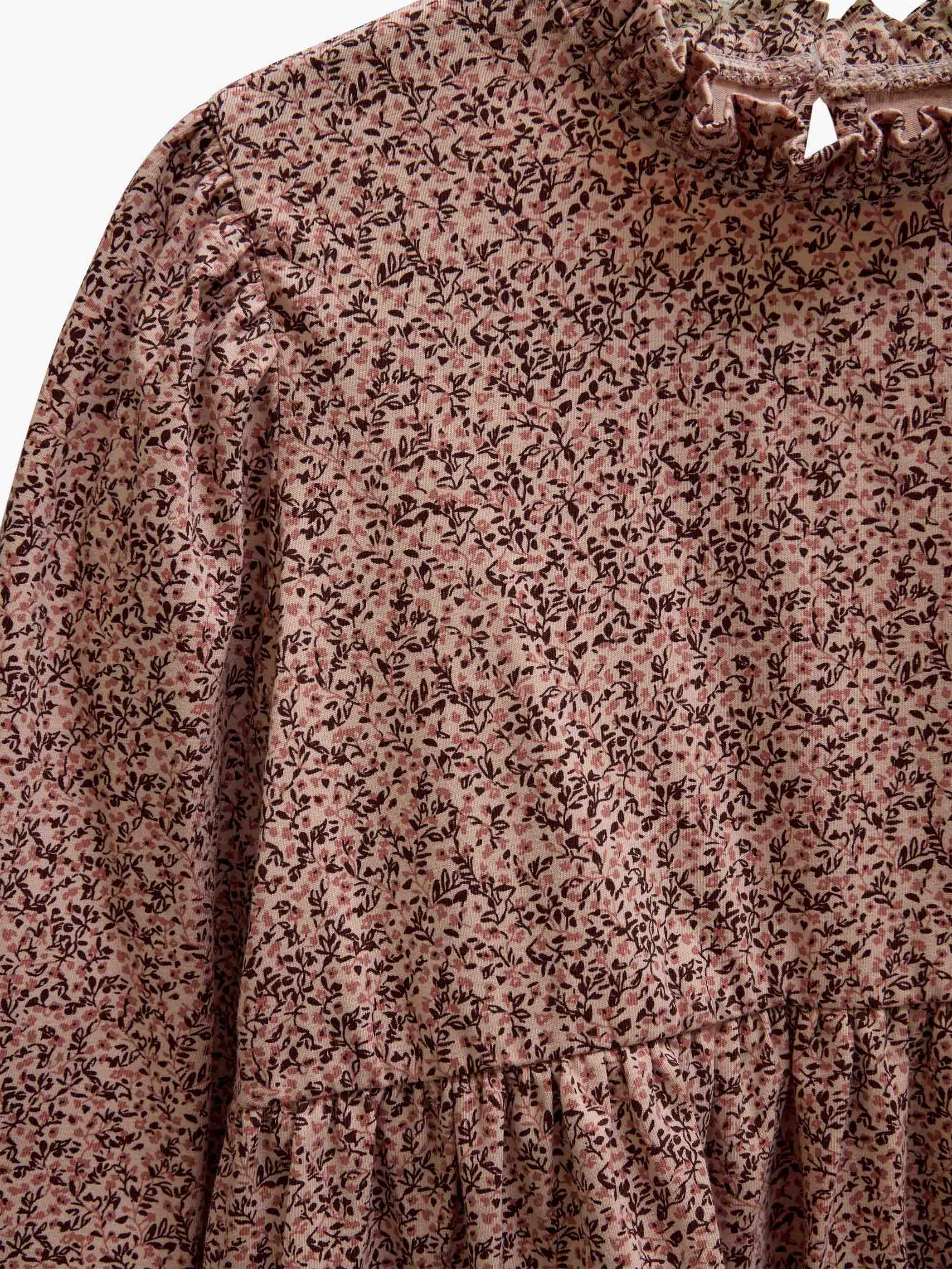 Printed Peplum Jersey Blouse - Kids - Rose/Bordeaux | 101543 Heidi