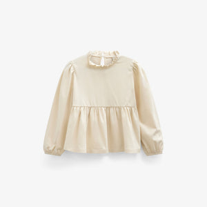 Effen jersey peplum blouse Tween - Offwhite | 101546 Heidi