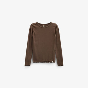 Geribd langarmshirt in modalmix Tween - Brown | 101558 Lottie