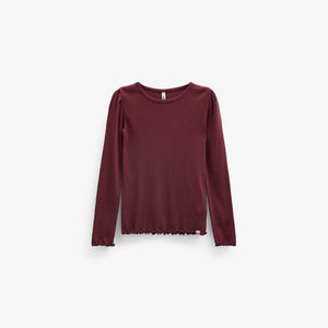 Geribd langarmshirt in modalmix Tween - Bordeaux | 101562 Lottie
