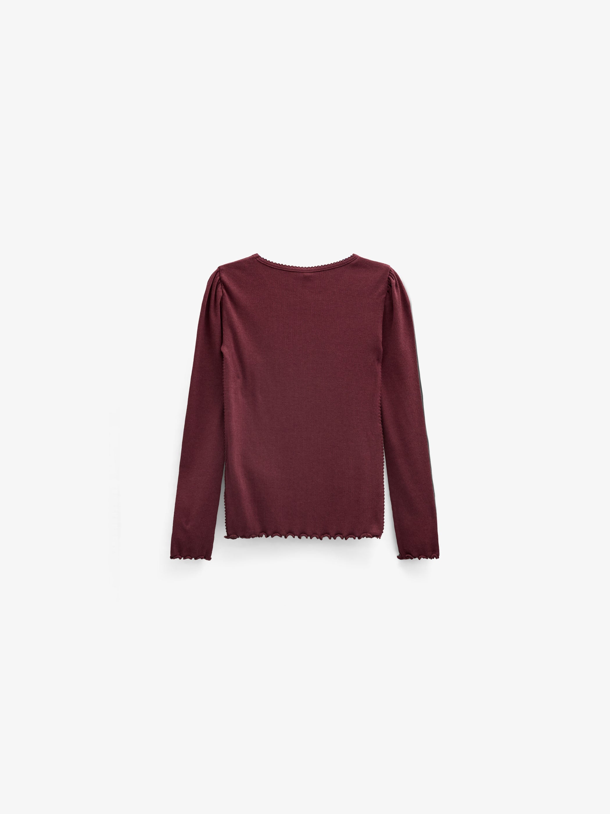 Ribbed Modal-Blend Long-Sleeve T-Shirt - Kids - Bordeaux | 101561 Lottie