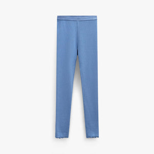 Geribde legging in modalmix Kids - Dusty Blue | 101571 Lottie