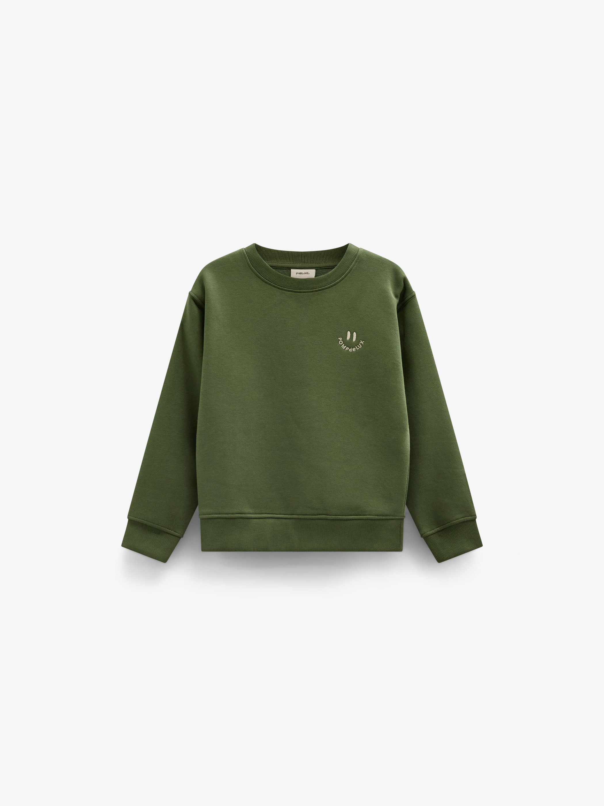 Smiley Crew Neck Sweatshirt - Tween - Moss Green | 101576 Andrew